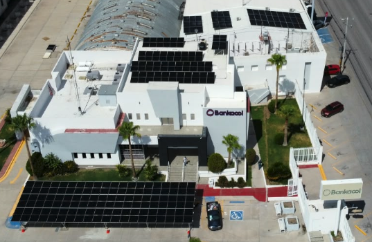 Bankaool branch rooftop solar panels and solar carport